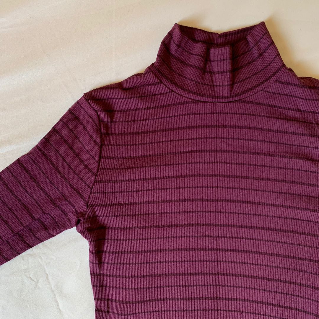 purple mock neck top