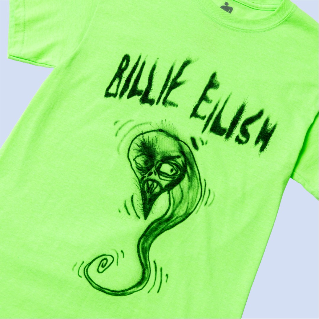 Billie Eilish Merch Tee Green L Men S Fashion Clothes Tops On Carousell