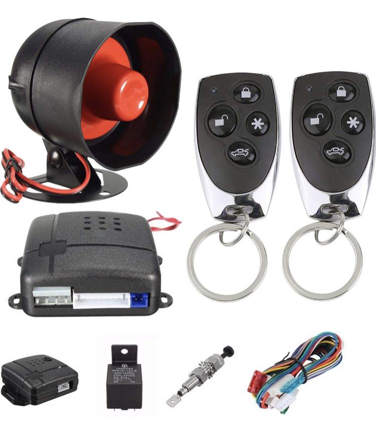 Car Alarm Vehicle Security System Keyless 2 Remote Control Siren Horn