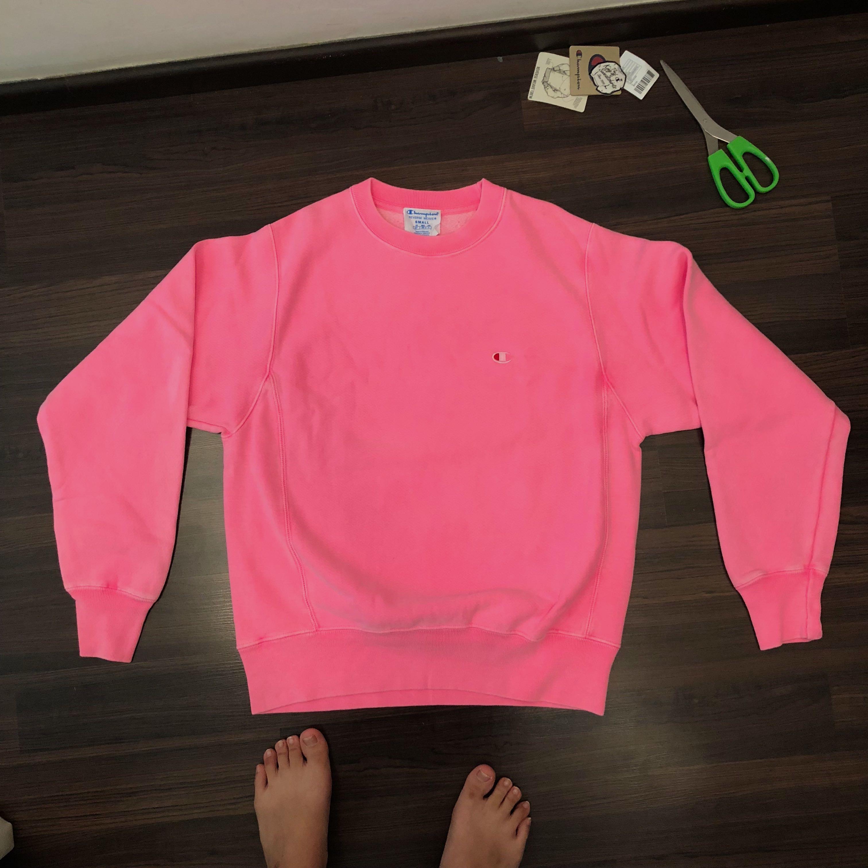neon pink champion sweater
