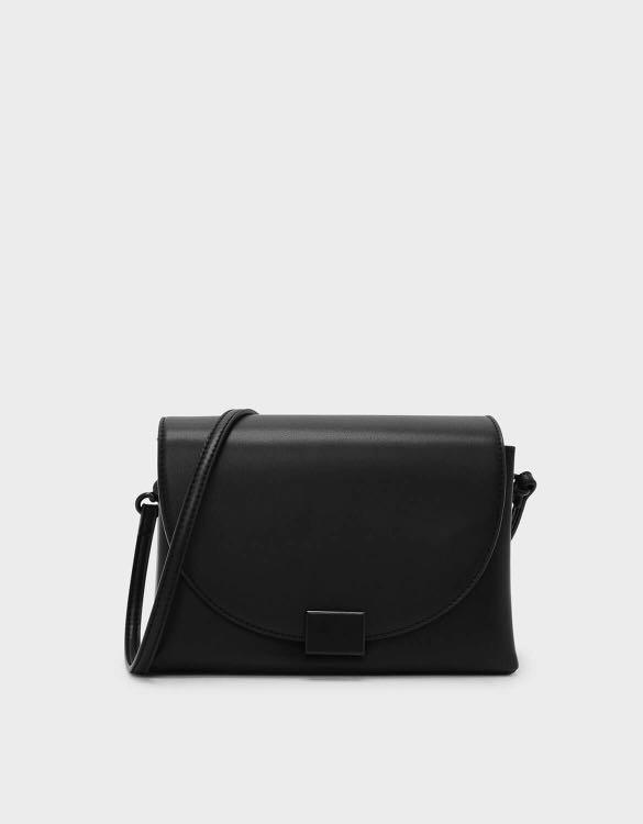 charles and keith front flap push lock bag