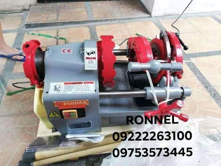 FUJIMA Japan Pipe Threading Machine (Rigid Type) (Category: Looking For) located in Valenzuela. Submitted by ronnelpowertools (Listing ID 239883497, Image 1). Description: ( L2 ) Price - 42k DR FUJIMA Japan Pipe Threading Machine (Rigid Type) Specification: Single phase Fujima Japan P50B Motor : 750watts Rotation speed:28r/min Voltage:220volts Frequency:60hz Capacity:1/2"-2" G.W:75kgs. Induction motor Dies and die head can interchange with the Ri