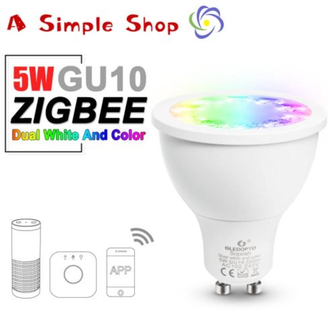 GLEDOPTO rgb and dual white 5W GU10 Zigbee work with Philips Hue, Amazon Alexa Plus and IKEA