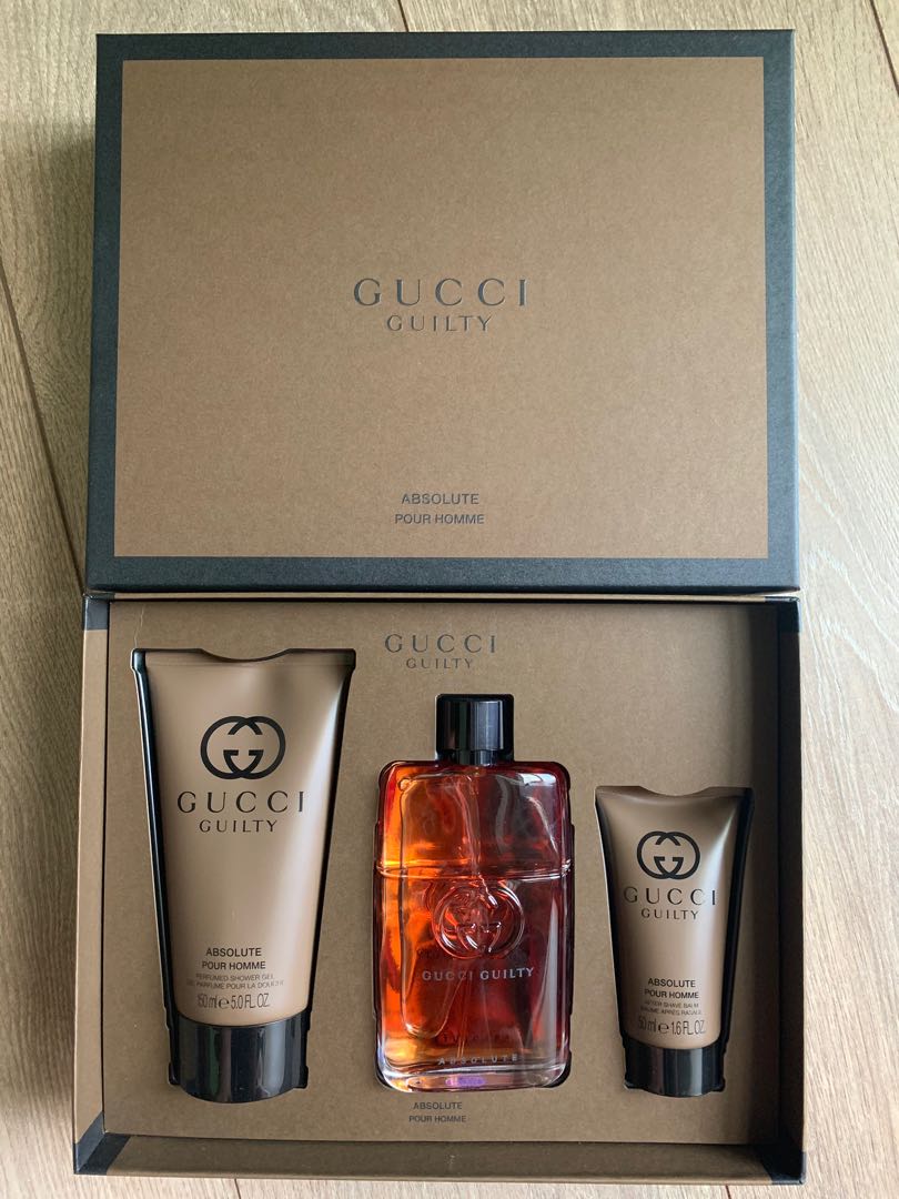 GUCCI GUILTY ABSOLUTE POUR HOMME 3PC GIFT SET FOR MEN, Beauty & Personal  Care, Fragrance & Deodorants on Carousell