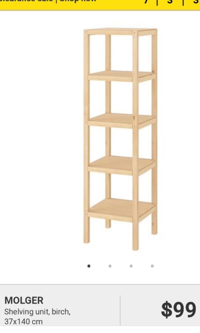 Ikea Molger Corner Shelf Unit In Wood Furniture Shelves Drawers On Carousell