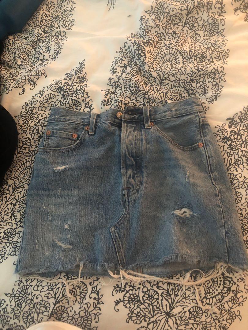Levis deconstructed denim skirt size 25 Women s Fashion Clothes