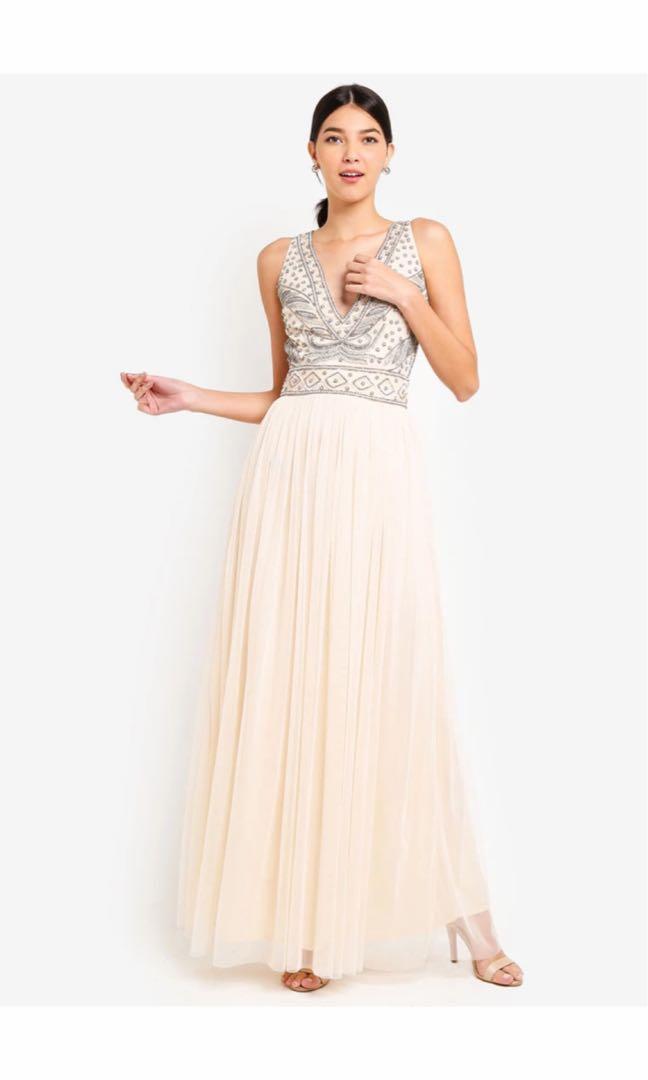 Little mistress v neck embellished dress wedding gown ZALORA Carousell