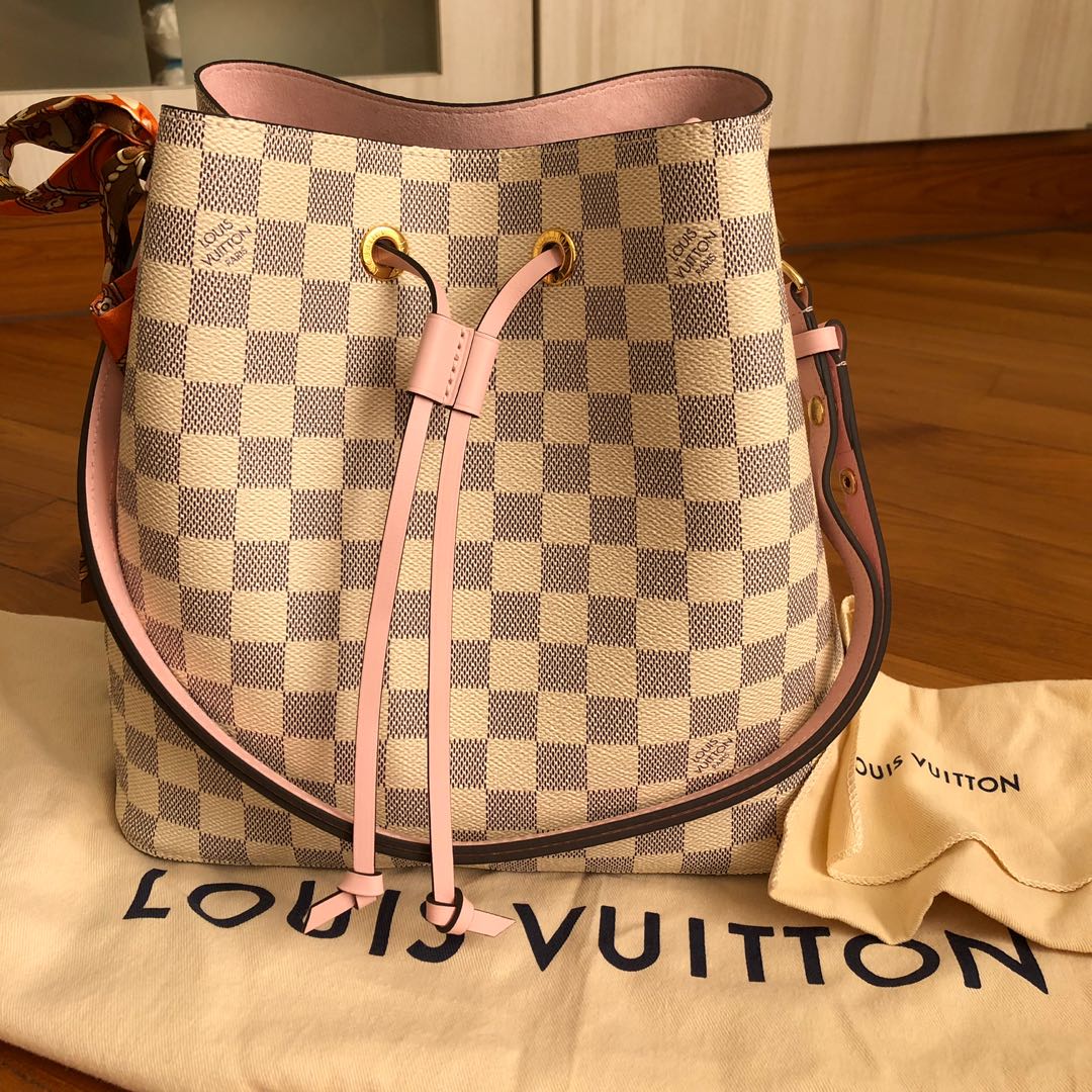 Louis Vuitton Neo Noe, Azur with Rose Pink, Preowned in Box WA001