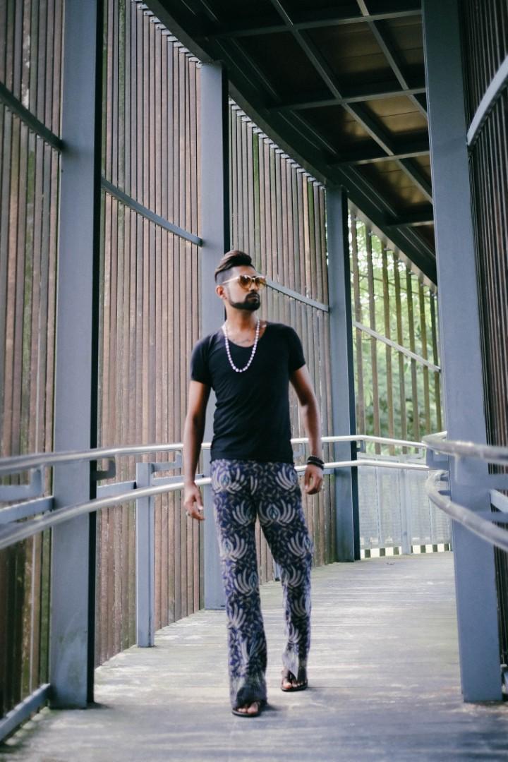 MEN BATIK BOOTCUT PANTS, Men's Fashion
