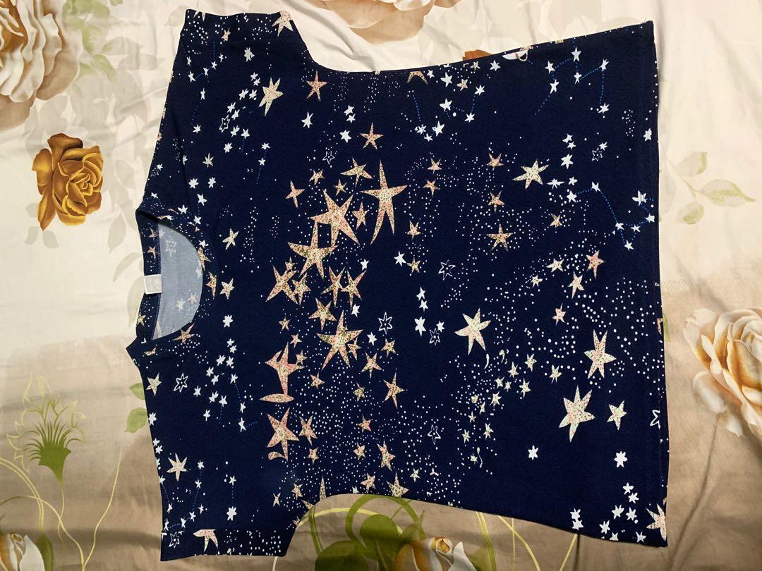 M&N blue star blouse from thailand (Category: Blouses) located in Manila. Submitted by moziyah (Listing ID 239874214, Image 1). Description: **Bought from thailand **No visible stains or holes. Looks new **Stretchable **disclaimer: the size was an estimate but this might fit right for those who are 70-80 kgs 😉 **the texture might feel a little bit rough outside but when worn it feels comfortable 😊.