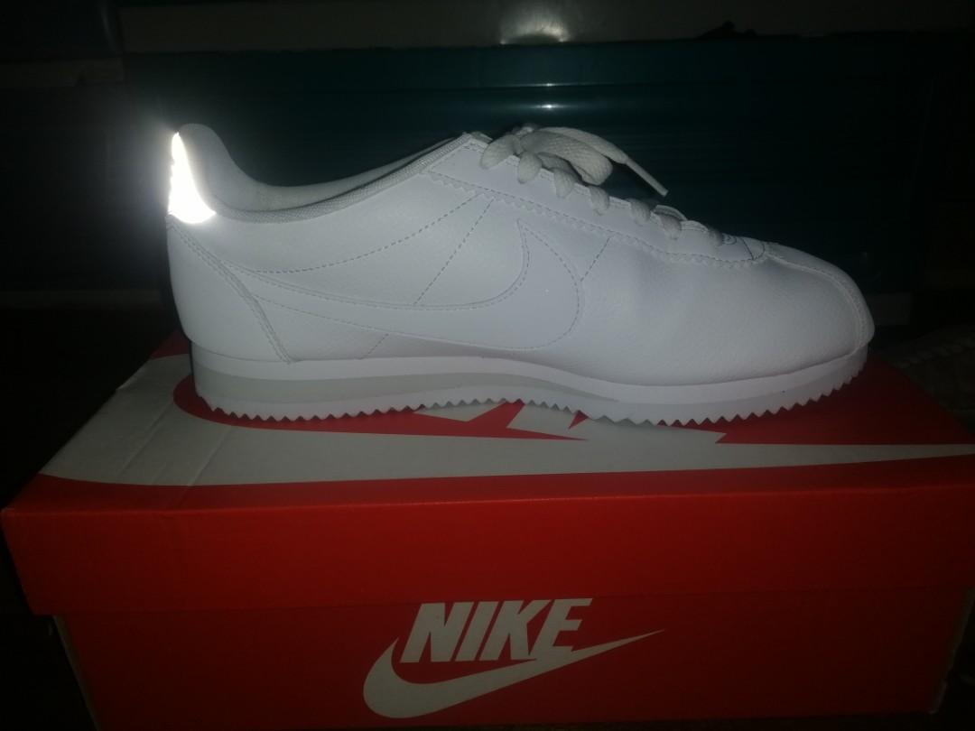 mens nike cortez all white