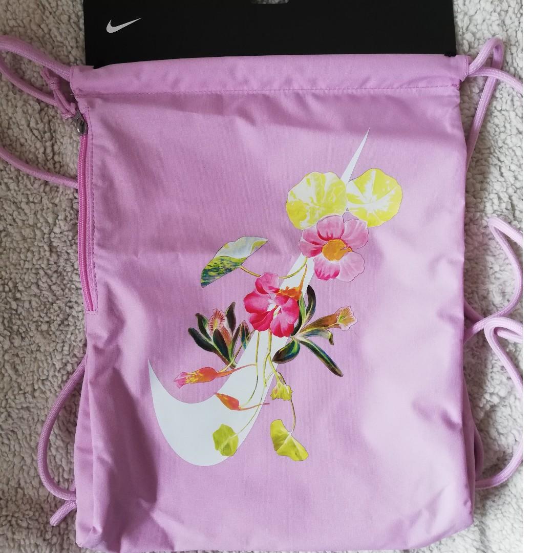 Nike Heritage Gymsack Floral Artic Pink Black Women s Fashion Bags Wallets Cross body Bags on Carousell