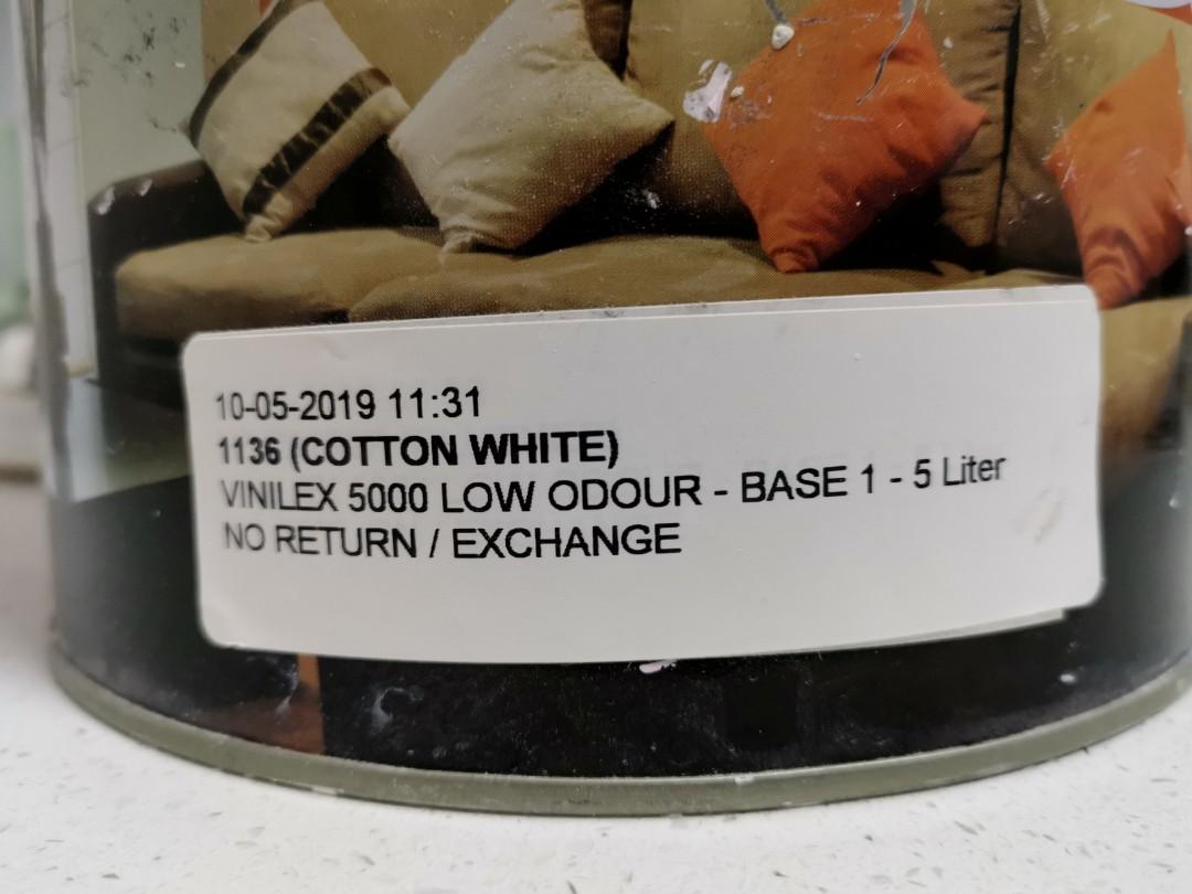 Nippon Paint 1136 cotton White low odour, Furniture & Home Living