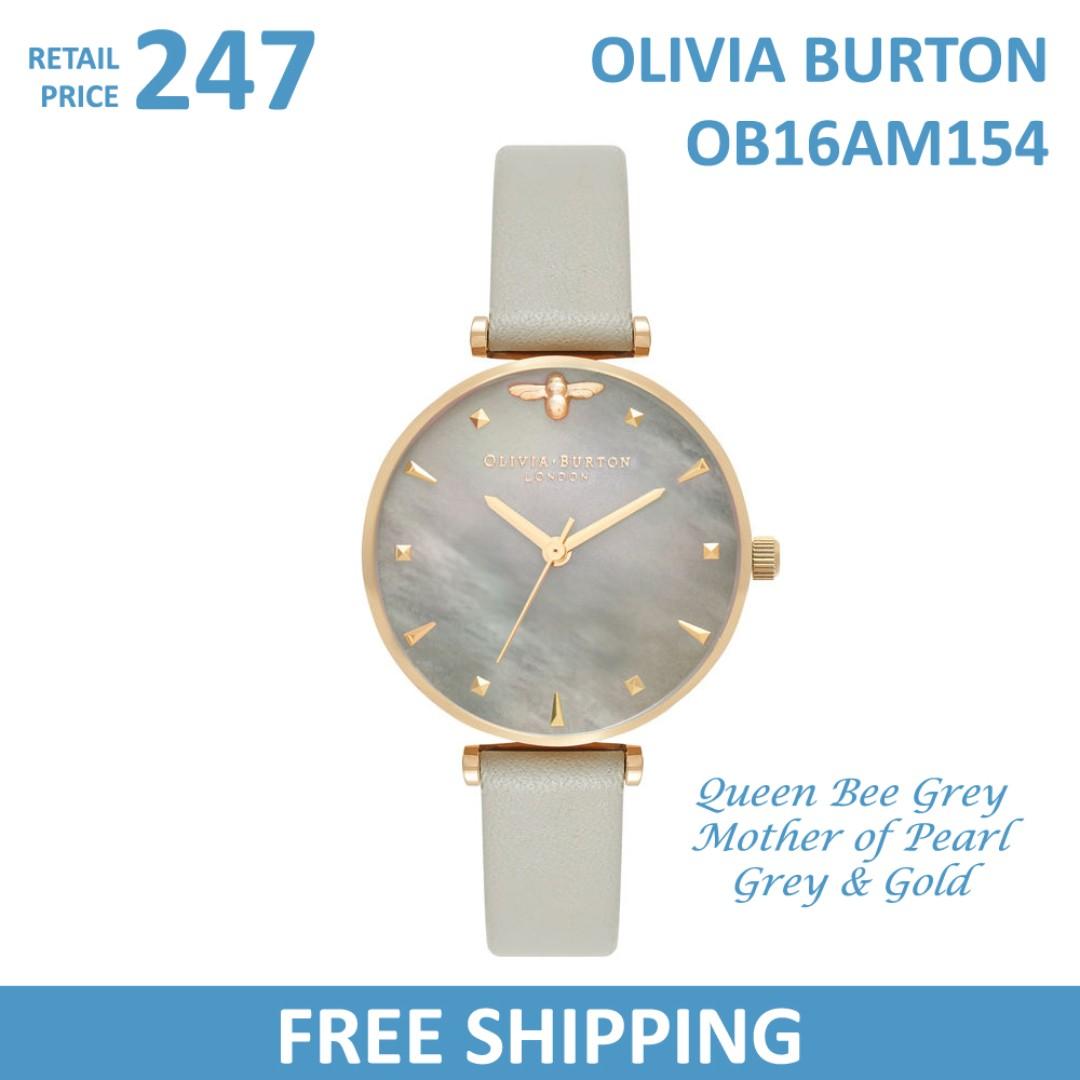 Olivia Burton Ladies Watch Queen Bee Grey Mother Of Pearl Grey Gold Ob16am154 Women S Fashion Watches On Carousell