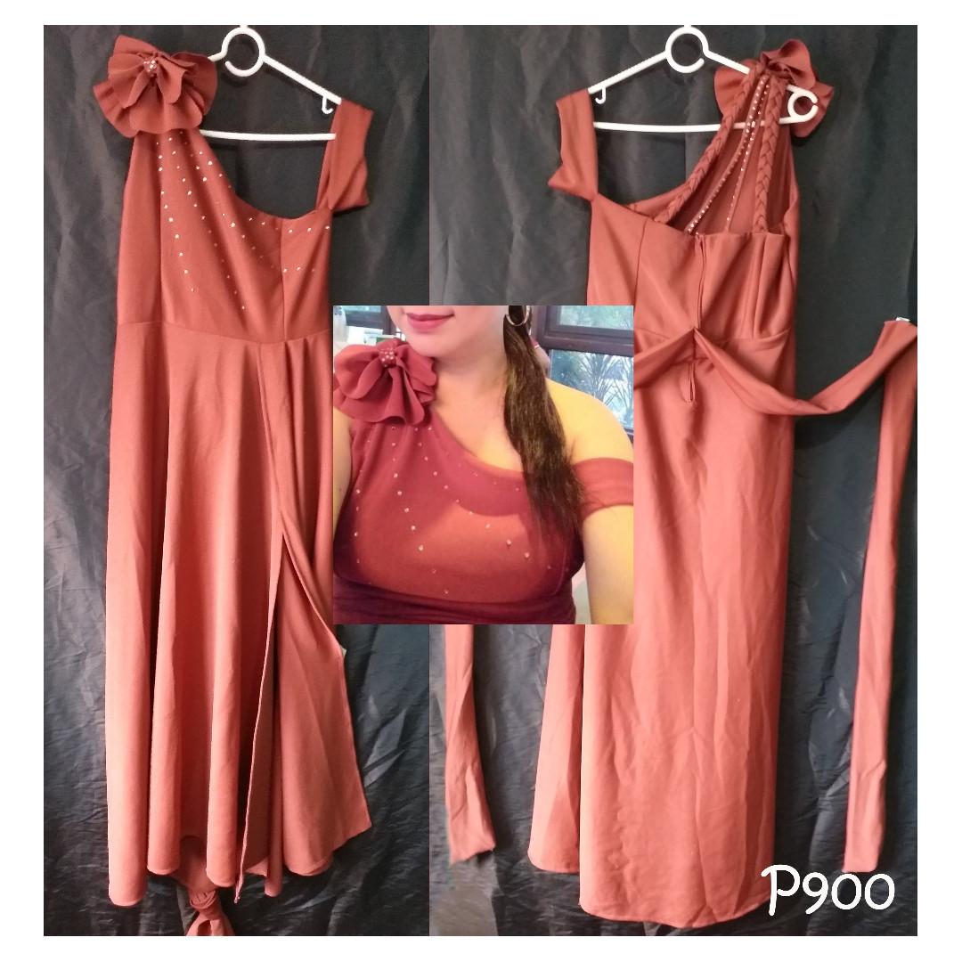 plus size burnt orange maxi dress