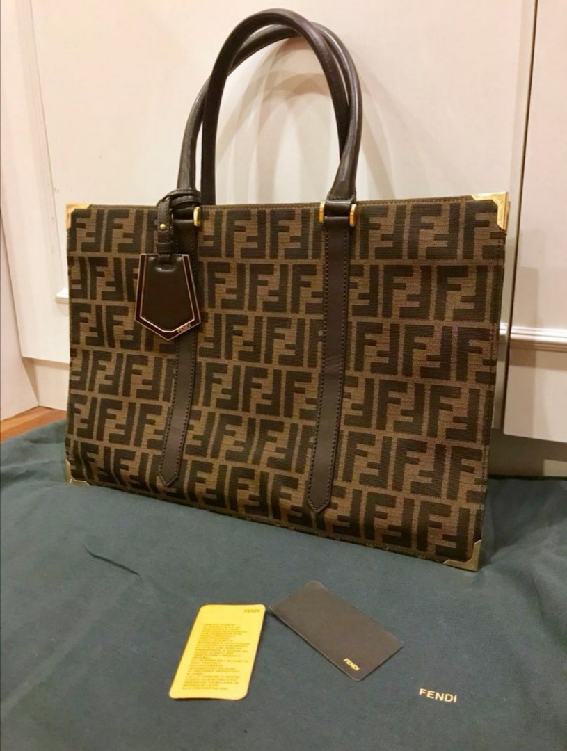 fendi tobacco zucca tote