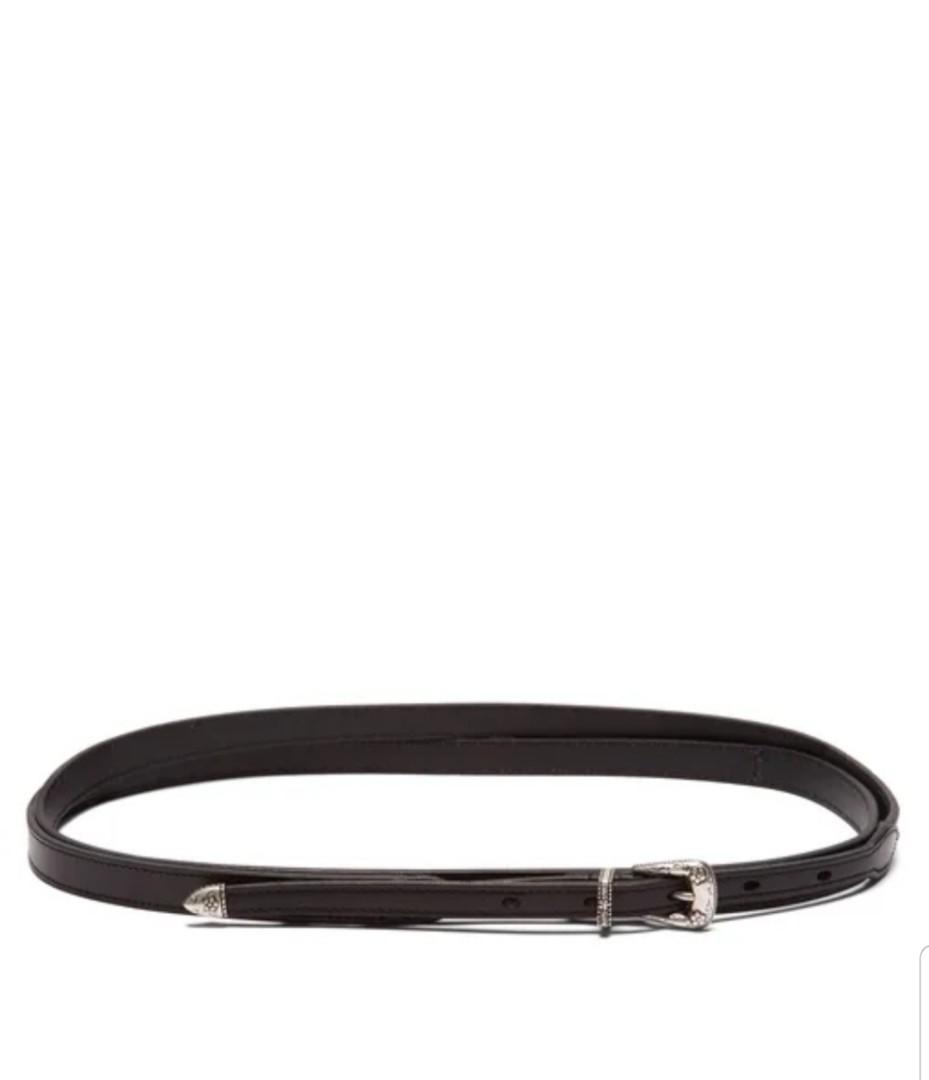 Final Sale Saint Laurent black skinny wrap belt