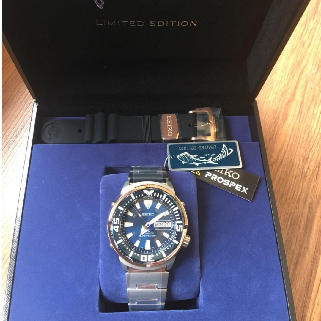 Seiko Zimbe 8 SRPC96K1 Limited Edition Baby Tuna Blue Rose Gold Prospex ...