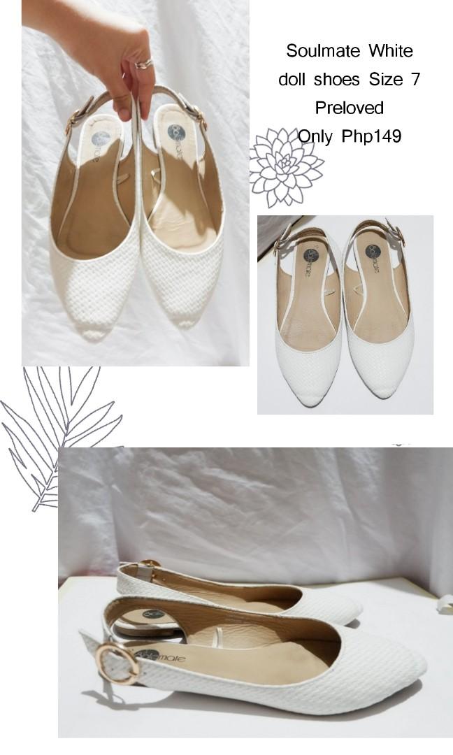 Soulmate White Doll Shoes Women S Fashion Footwear Flats Sandals On Carousell