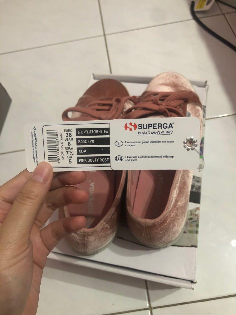 Superga type Fantasia Velvet Pink Dusty Rose Fesyen Wanita