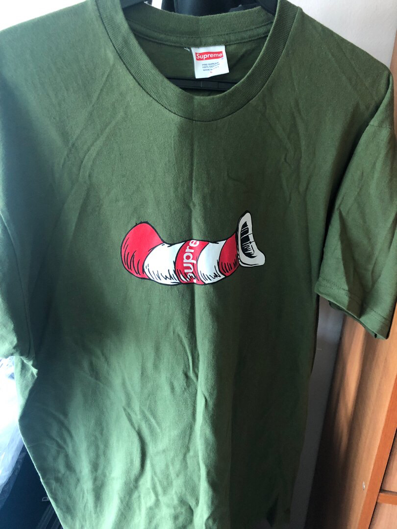 Supreme Fw18 Cat In The Hat Tee Men S Fashion Clothes Tops On