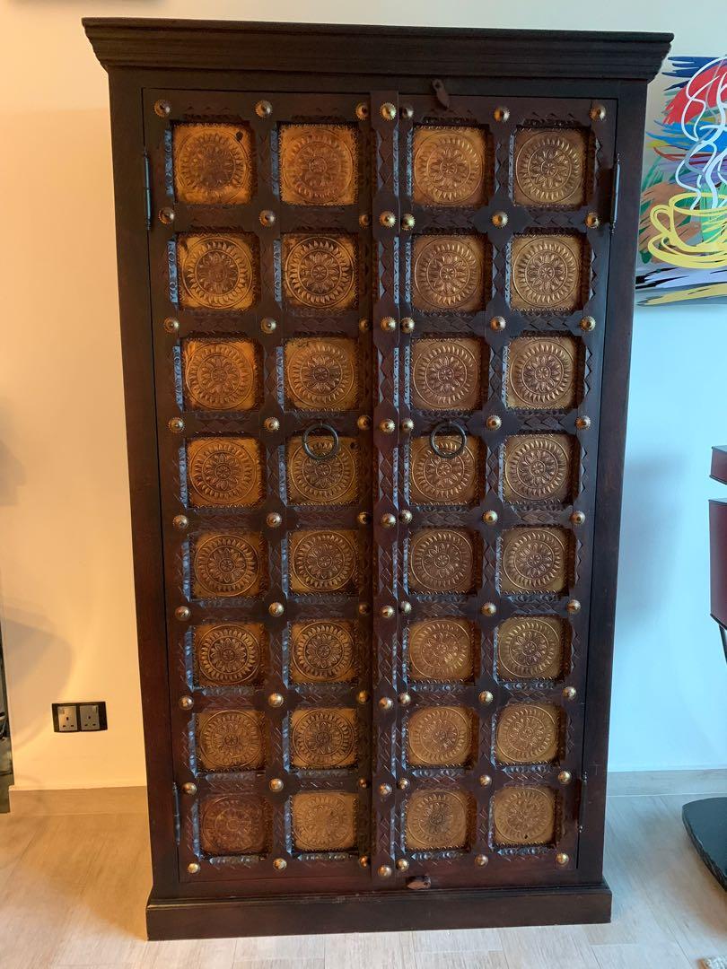 Whiskey Cabinet Antique Brass Door Indian Cabinet Furniture