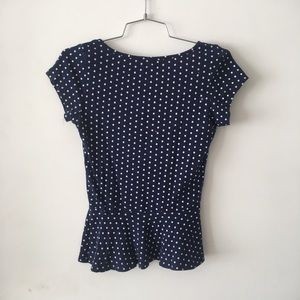 zara blue polka dot top