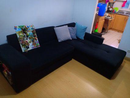 Moving out Sale: 2-Piece L-shaped sofa in black