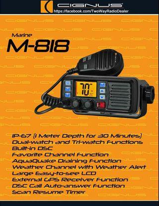 M818 vhf marine type radio