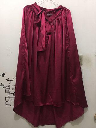 Satin skirt (maroon)