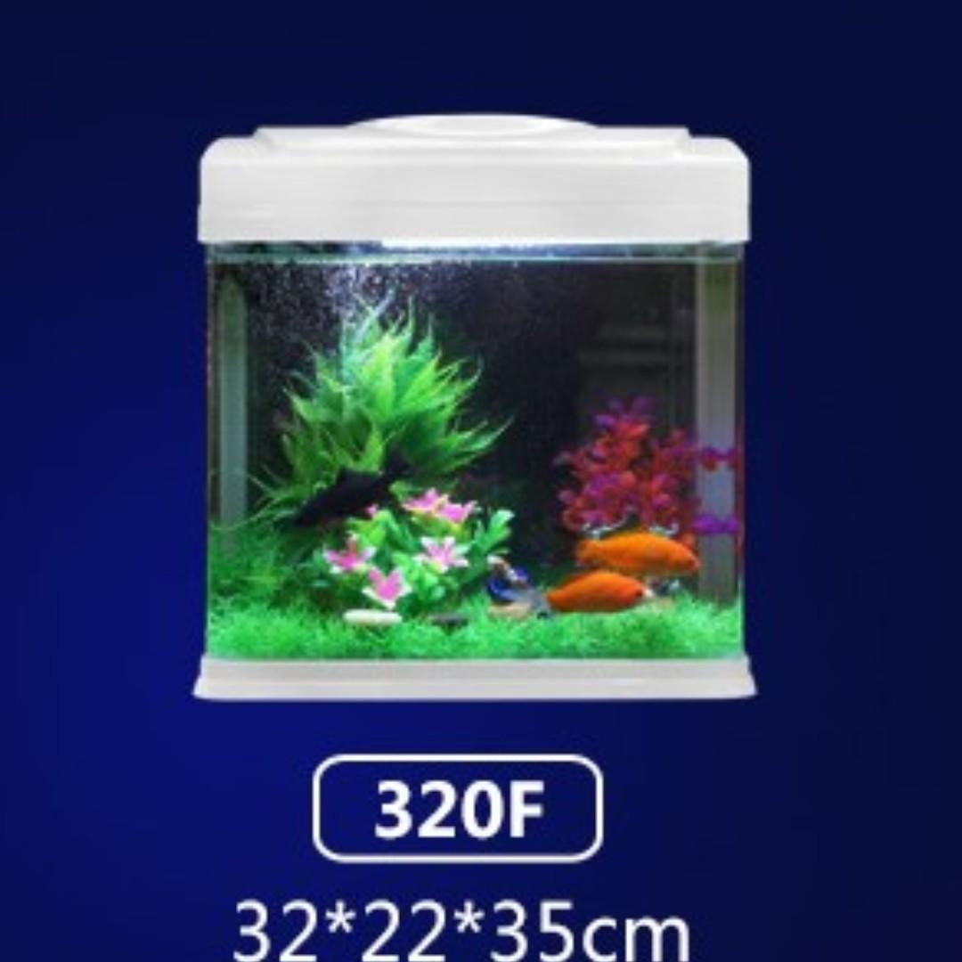 Fish Tank New 22l Aquarium Full Set All In One Mini Fish Tank