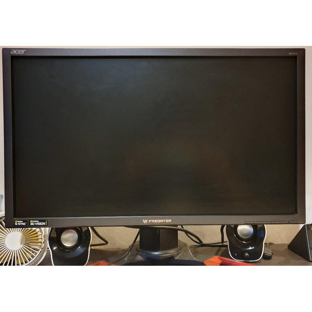 Acer Predator Xb241h 24 144hz Gaming Monitor G Sync Electronics Computer Parts Accessories On Carousell