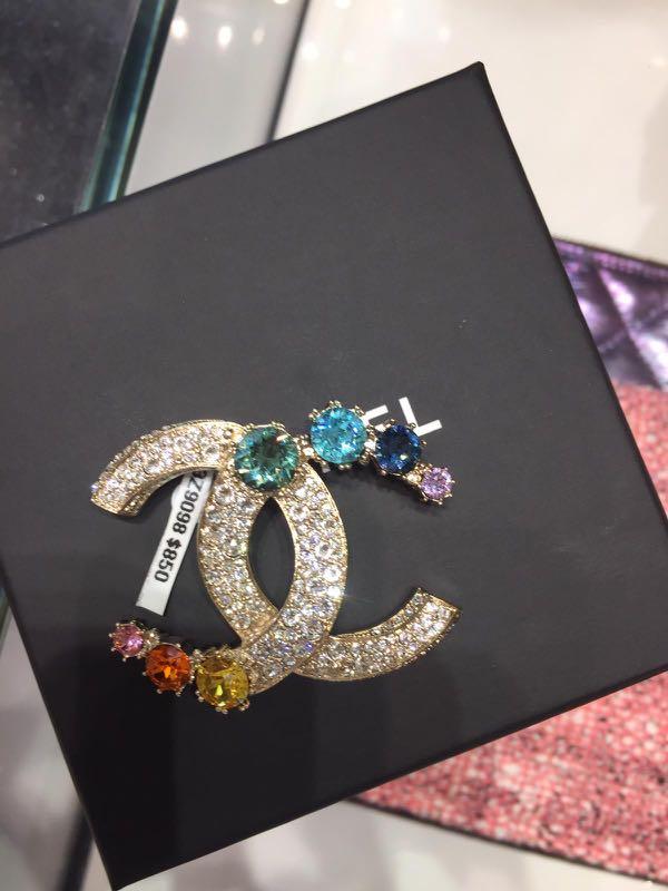 Chanel top rainbow brooch