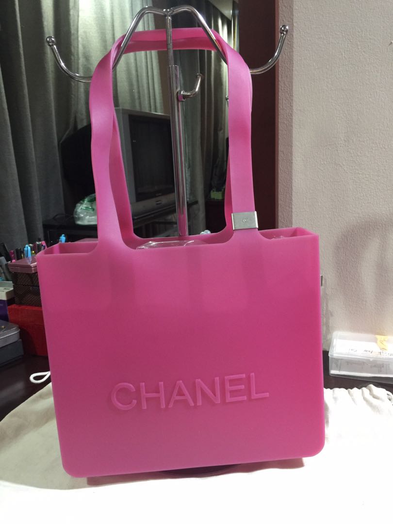 Chanel Jelly Handbag Tote Bag Clear Rubber