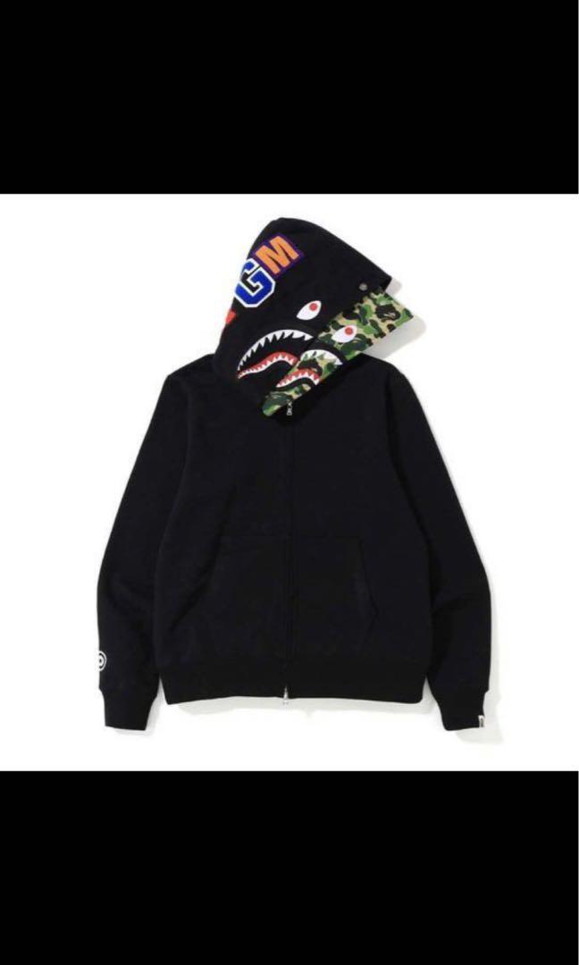 ABC Bape full Zip Up double shark hoodie from NYC Original Men s Fashion Tops Sets Hoodies on Carousell