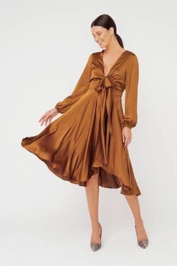 Sheike Bronze wrap dress, Women's 