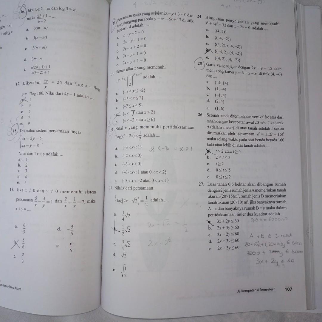 Buku Pelajaran Matematika Peminatan Kelas 10 X Grafindo Buku Alat Tulis Buku Pelajaran Di Carousell