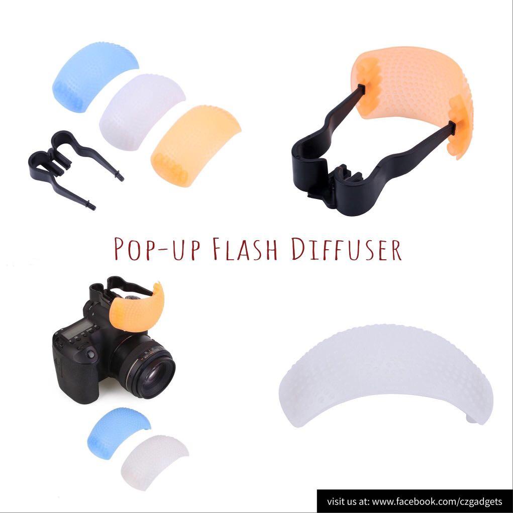 Flash diffuser bouncer stand gel (Category: Lighting & Studio Equipment) located in Quezon City. Submitted by czgadgets (Listing ID 240109925, Image 2). Description: 1. Flash bouncer- P200 2. Flash Diffuser (430ex)- P180 3. Flash Difuser (580/600ex)- P200 4. Pop-up flash diffuser- P200 5. flash color (12)gel/holder- P200 6. Flash base Stand- P150 meet up in shell vluna ave, diliman, quezon city. (600 meters from east ave). shipping (grab express/