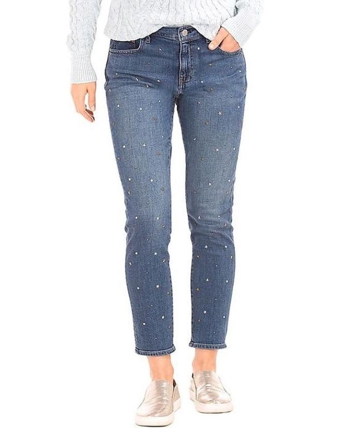 Gap Mide Rise Jeans Studded- Blue 