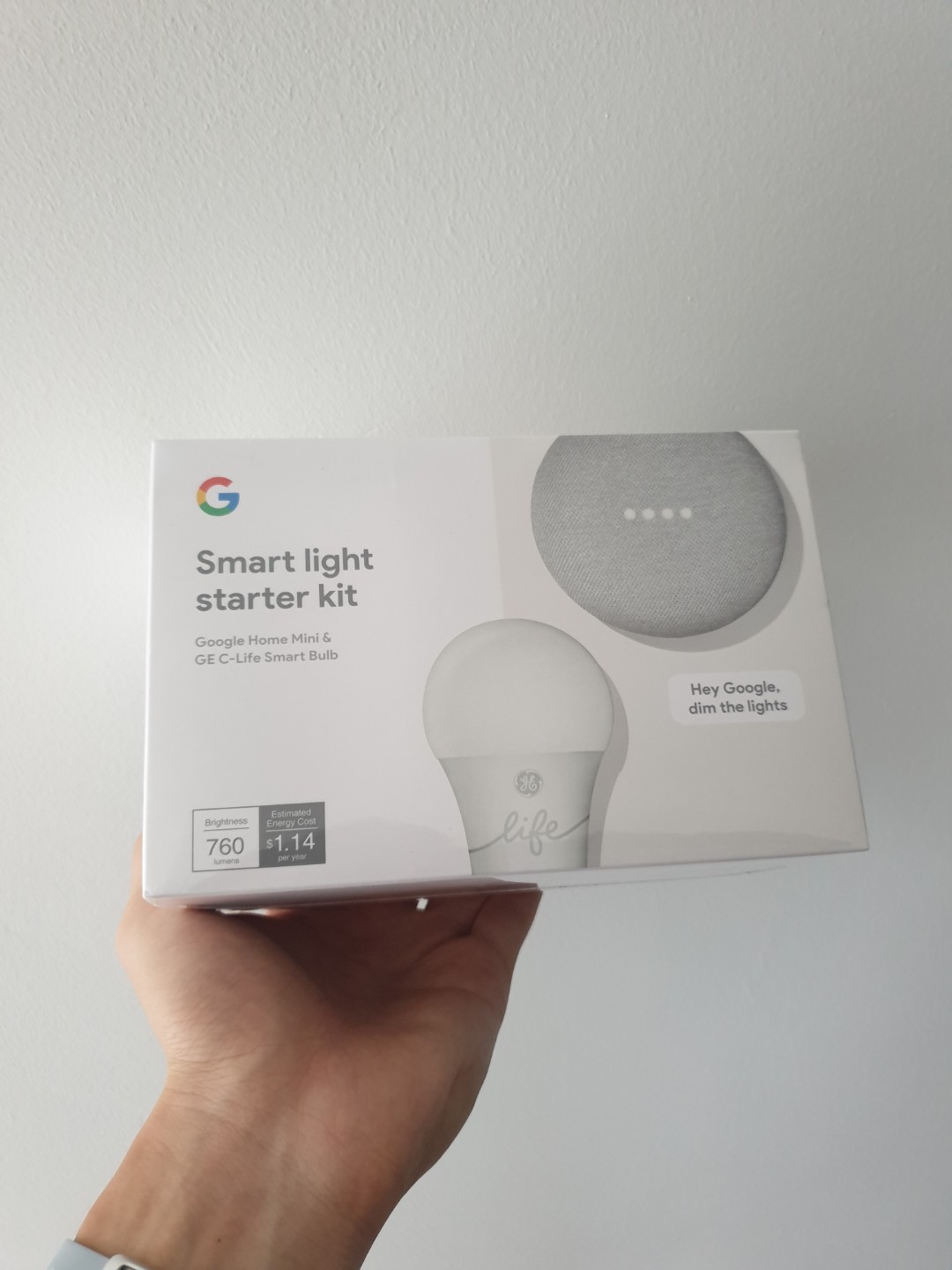 Google Smart Light Starter Kit Google Home Mini & GE CLife Smart Bulb, TV & Home Appliances