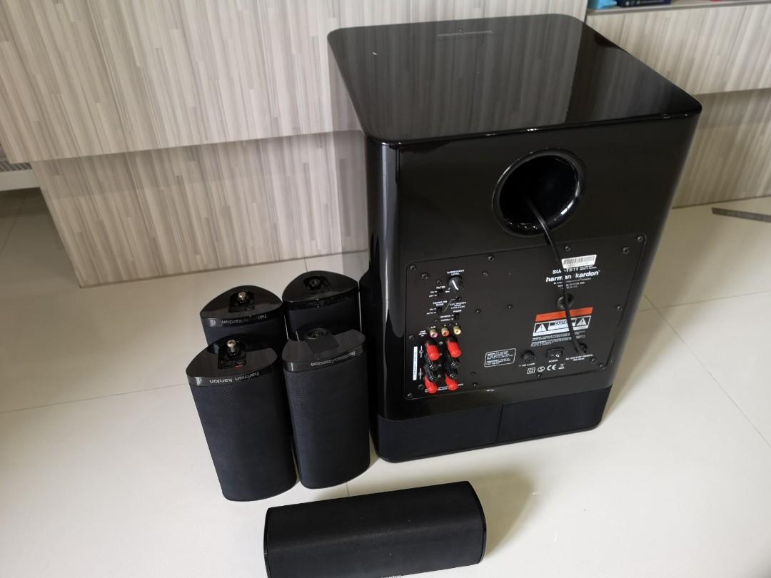 Harman Kardon SUB TS11 and 5 satellite speakers, Electronics, Audio on