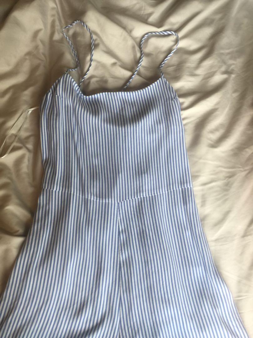 h&m striped romper