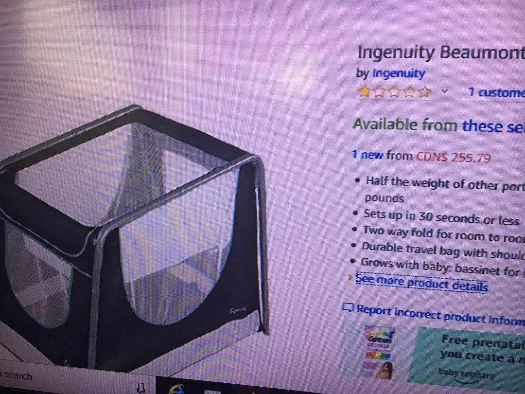 Ingenuity beaumont discount travel simple cot