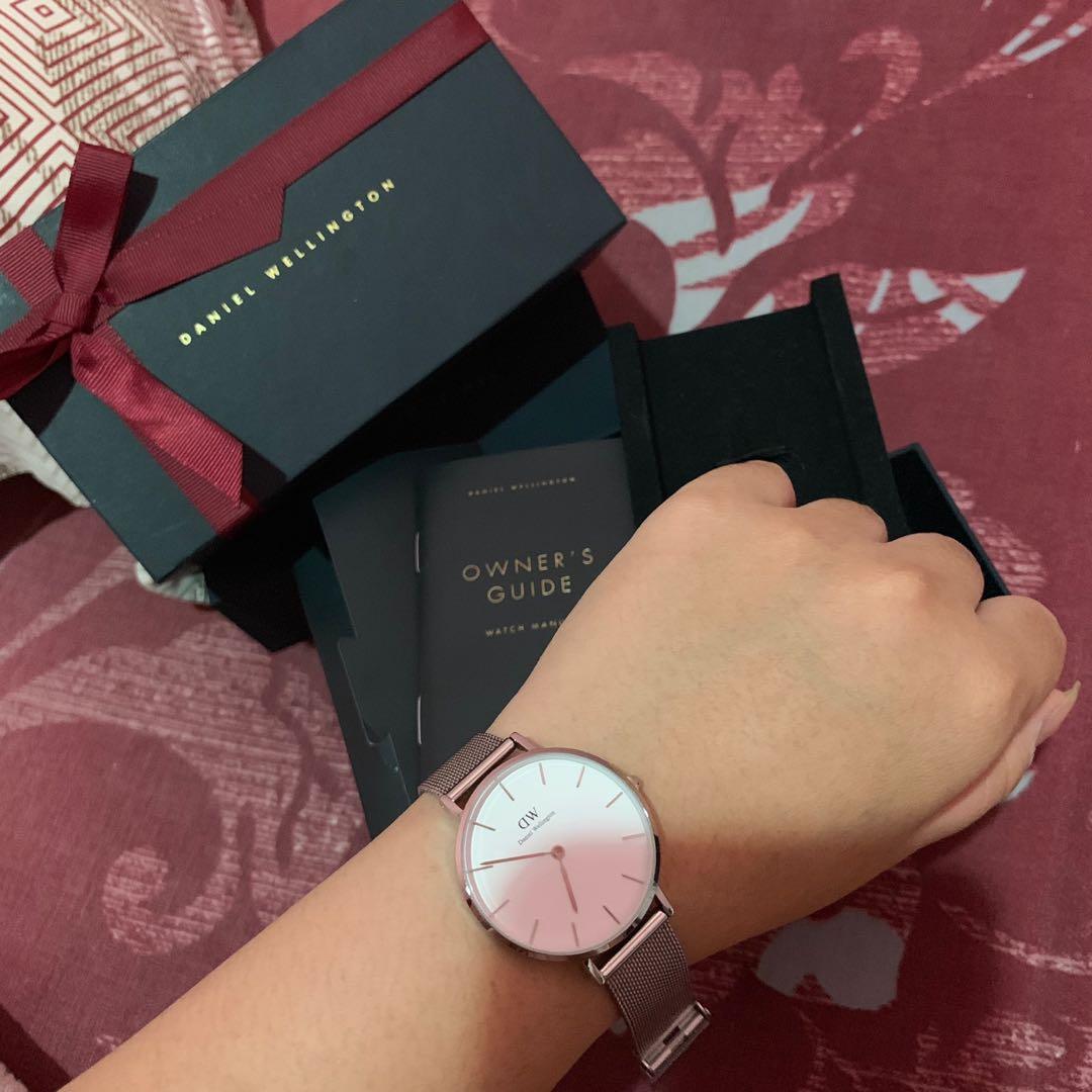 Jam DW Daniel wellington silver Fesyen Wanita Jam Tangan di