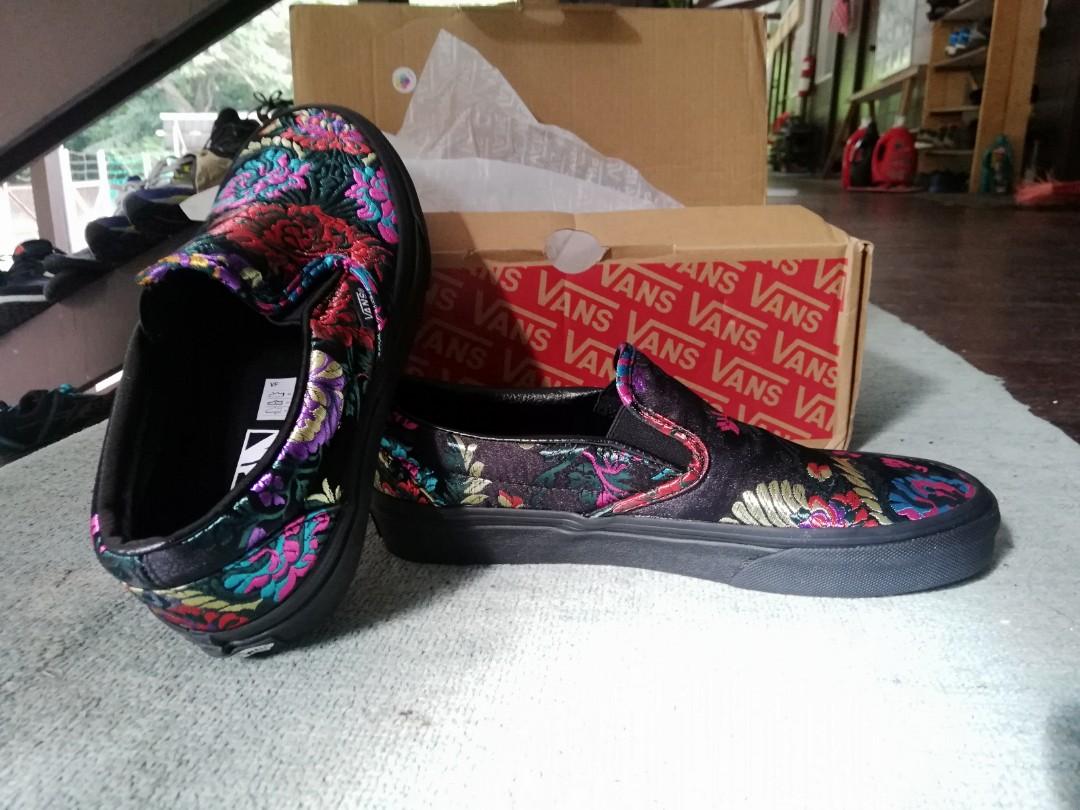 Satin best sale floral vans