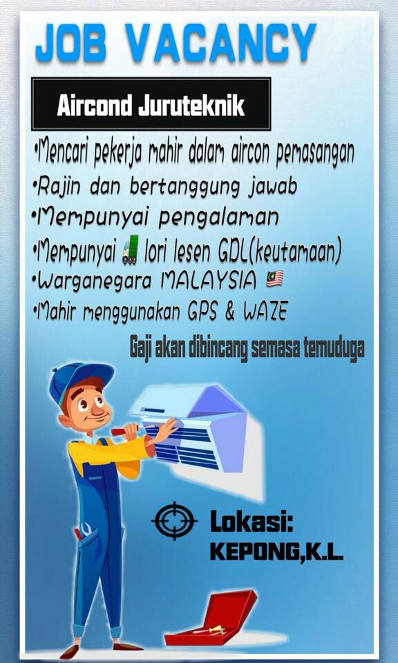 Kerja Kosong Air Con Juruteknik Jobs Full Time Others On Carousell