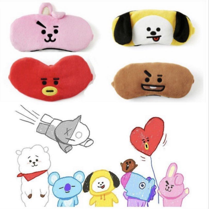 Kpop BTS BT21 Bangtan Boys BTS Sleep Mask Jimin Chimmy RJ Cooky Eye