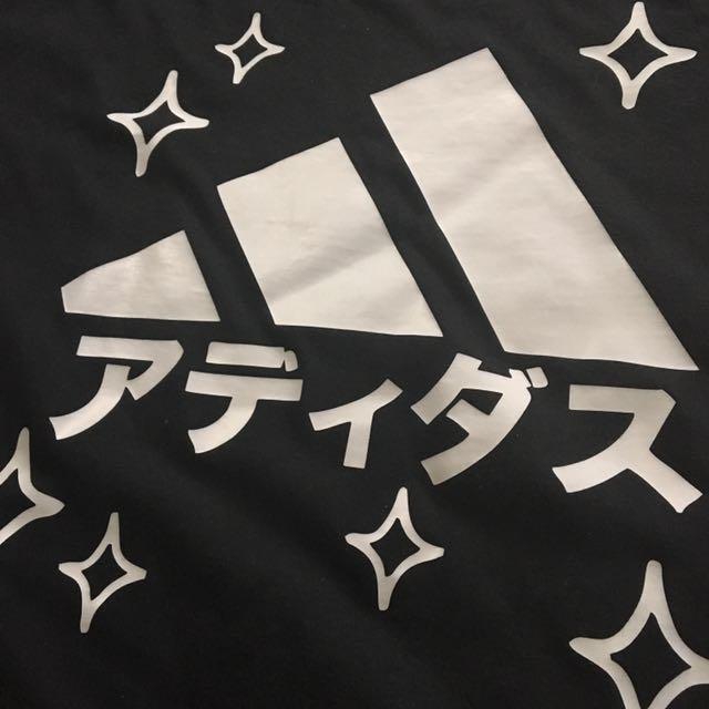 Large Oversized Adidas Japan logo black Shirt, Women's Fashion, Tops, Carousell