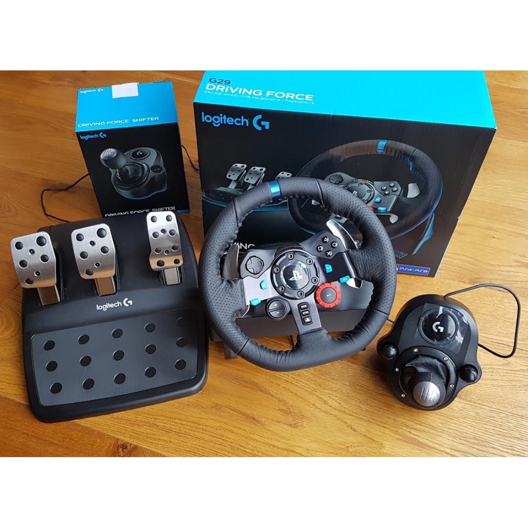 Logitech G29 Driving Force Racing Wheel with Manual Shifter (PS4/PS3/PC ...