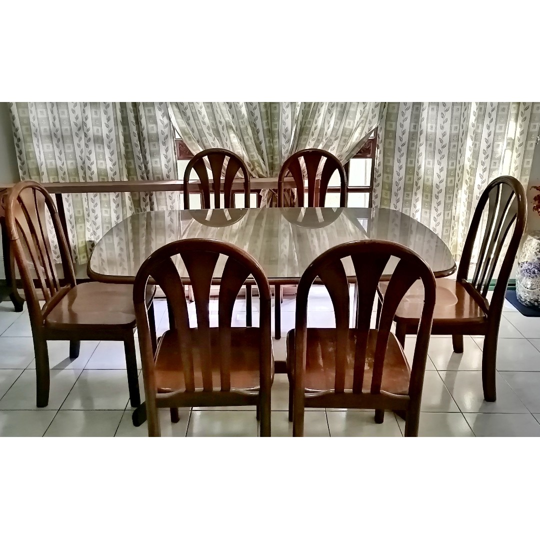 Malaysian wood dining table, Furniture & Home Living, Furniture, Tables